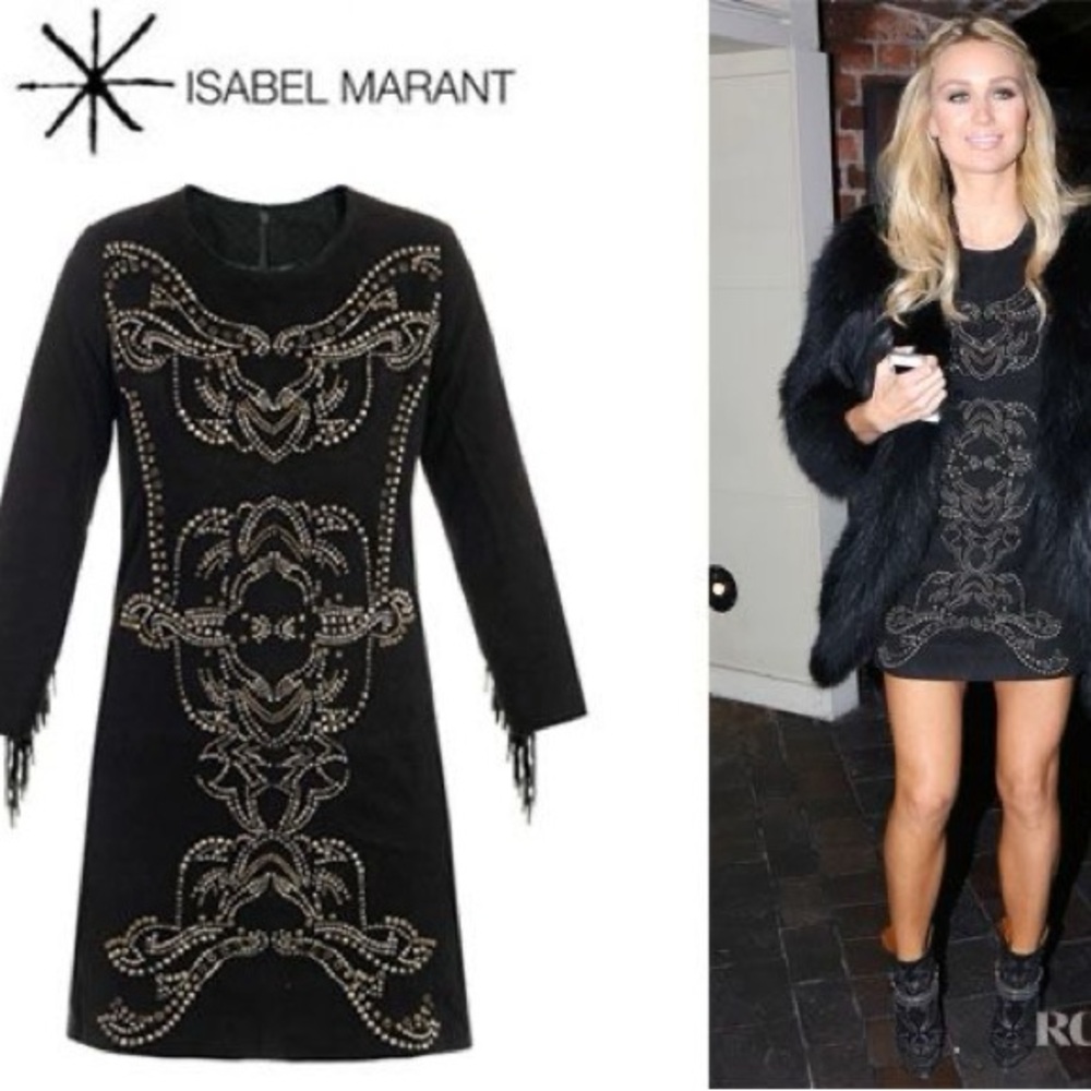 ◾️Isabel Marant Vintage Studded Suede Oriane Dress